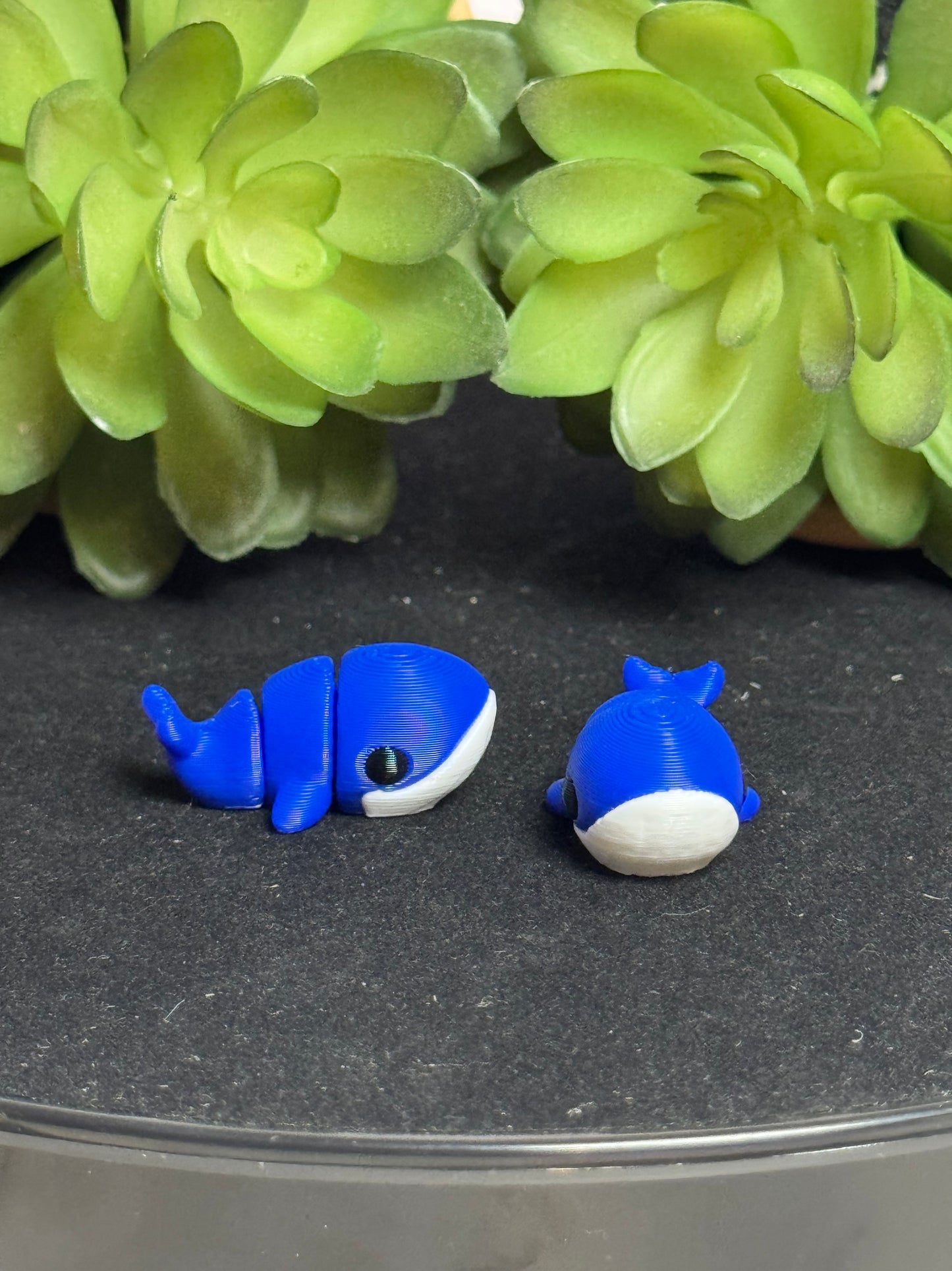 Whale (Blue/White) • Mini 3D Printed Articulated Animal • Flexi Animals