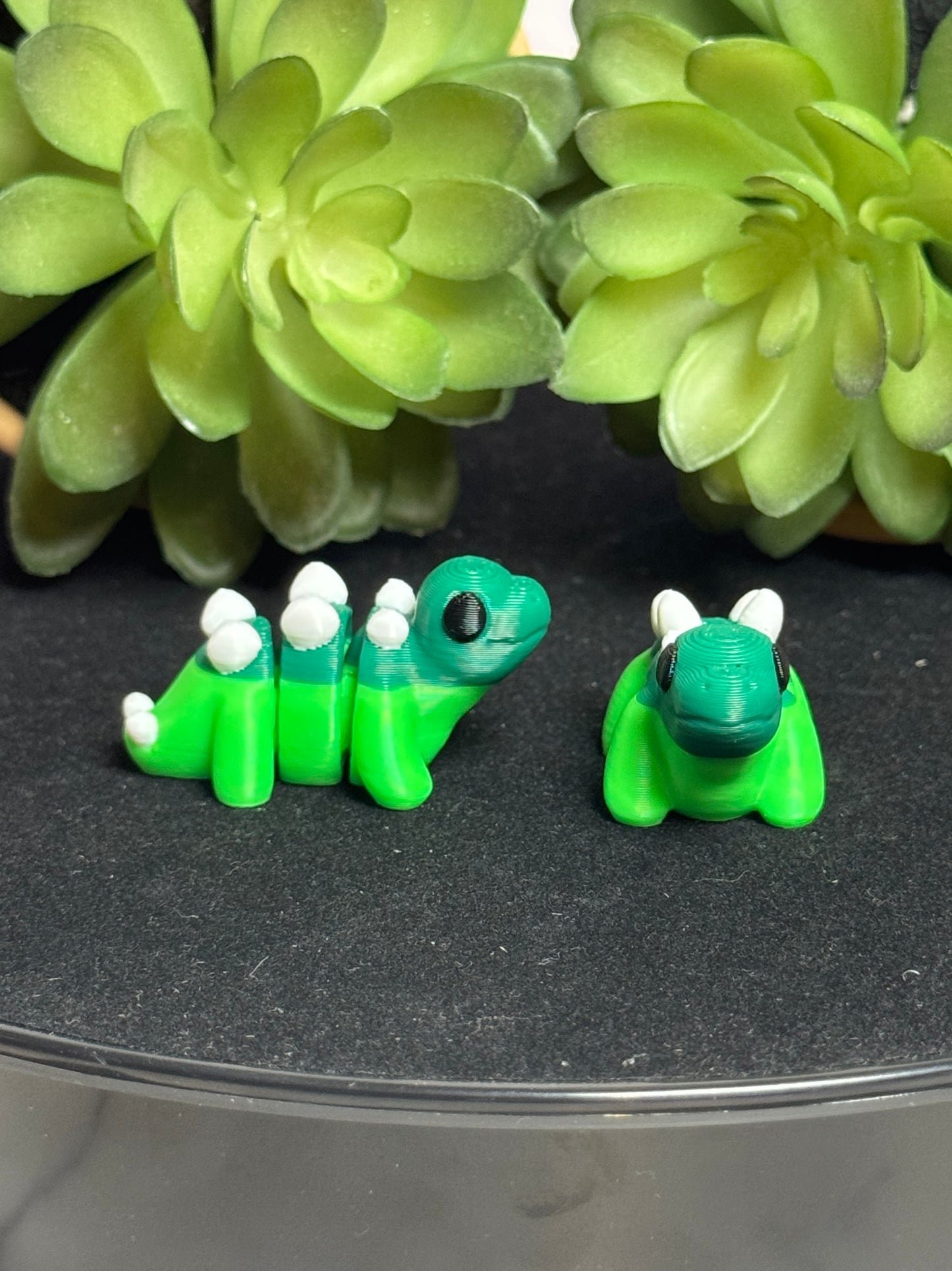 Stegosaurus Dinosaur (Two Toned Green) • Mini 3D Printed Articulated Animal • Flexi Animals