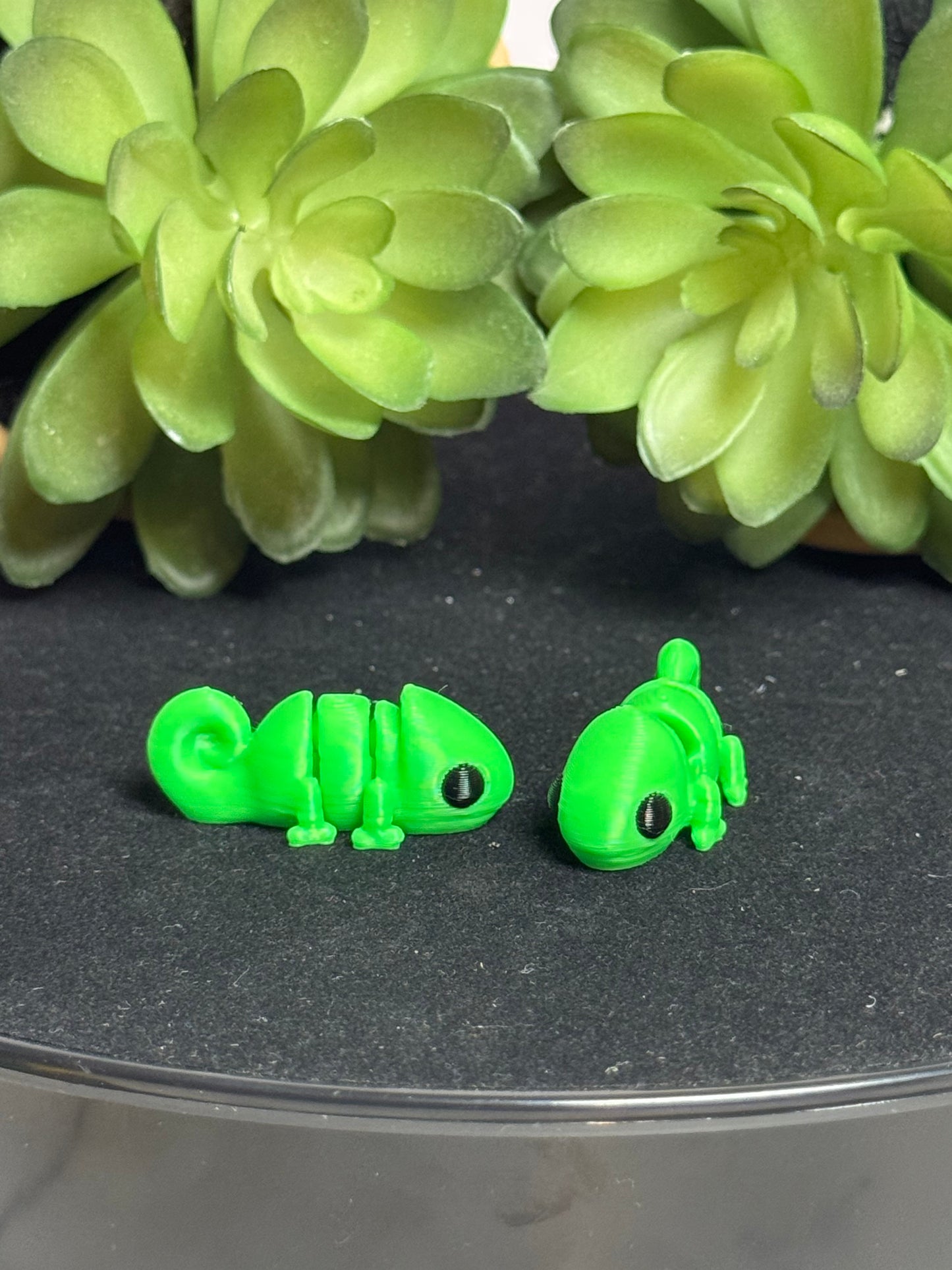 Chameleon (Lime Green) • Mini 3D Printed Articulated Animal • Flexi Animals