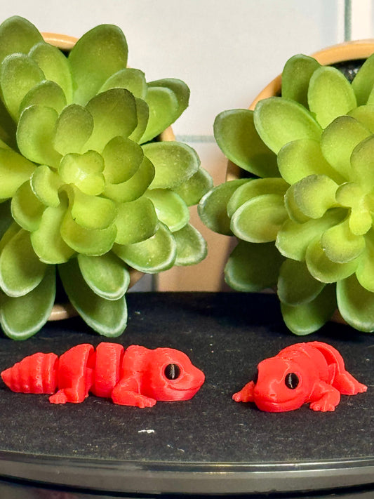 Gecko (Red) • Mini 3D Printed Articulated Animal • Flexi Animals