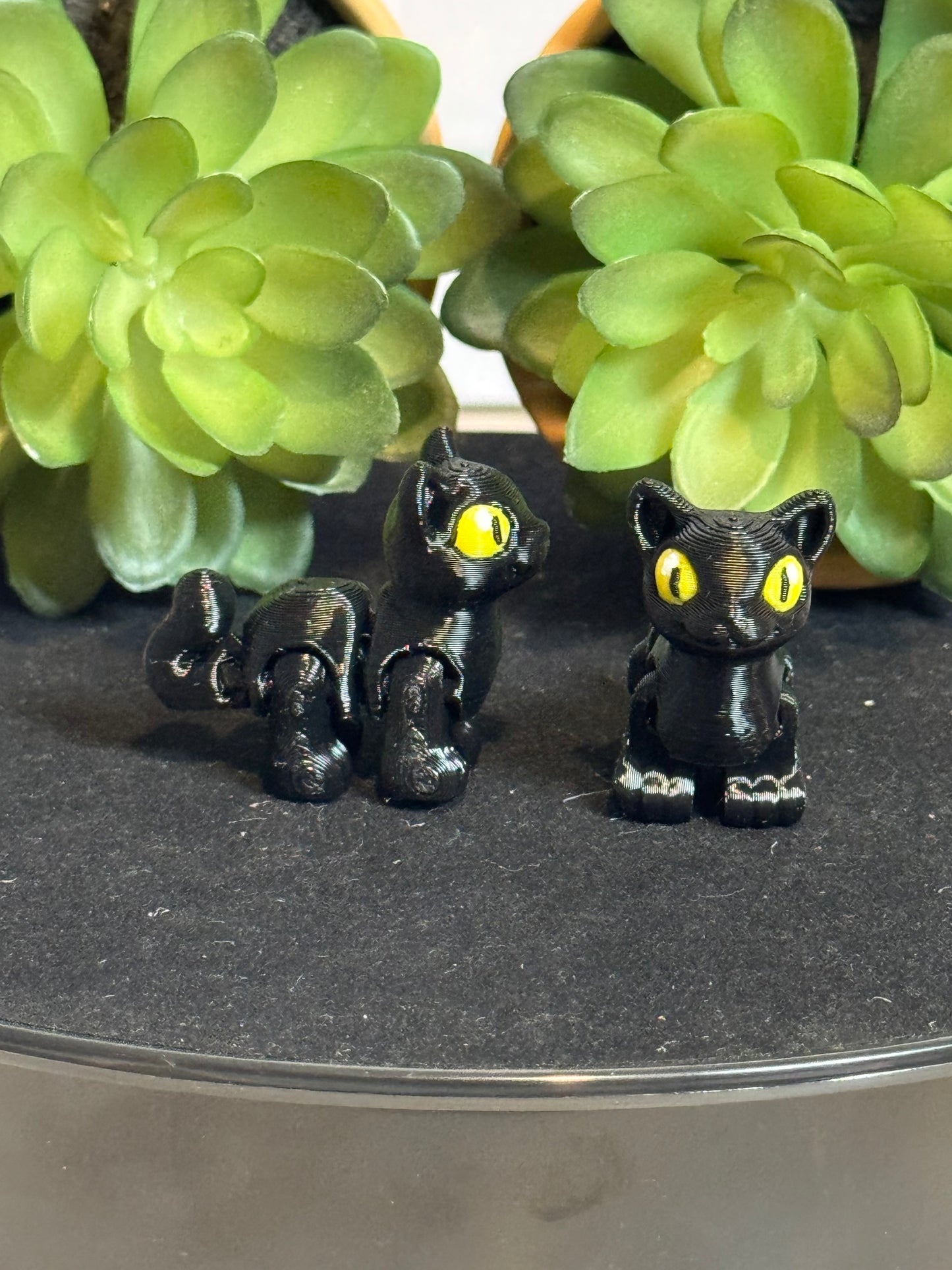 Cat (Black) • Mini 3D Printed Articulated Animal • Flexi Animals • Halloween