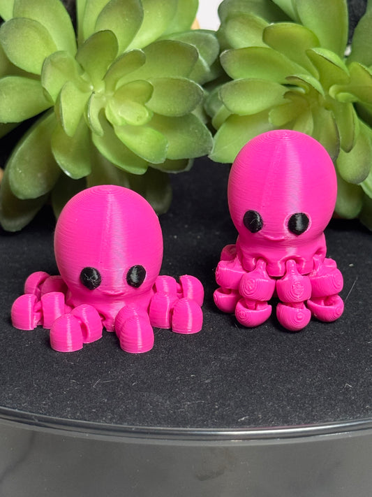 Octopus (Hot Pink) • Mini 3D Printed Articulated Animal • Flexi Animals