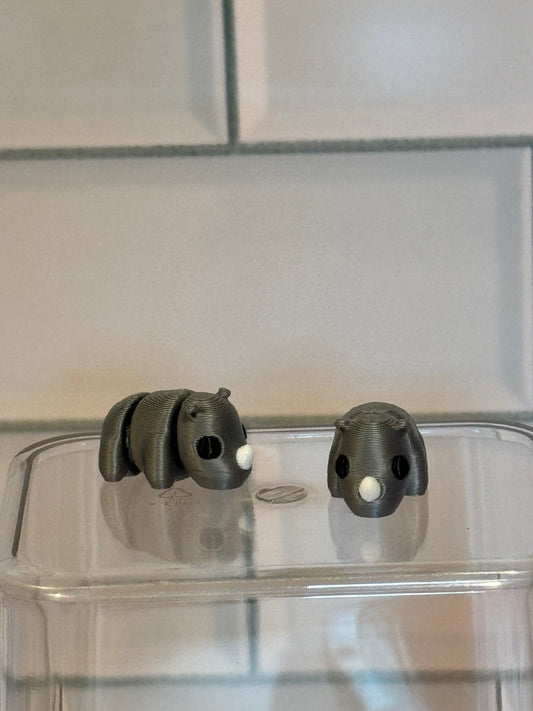 Rhinoceros • Mini 3D Printed Articulated Animal • Flexi Animals