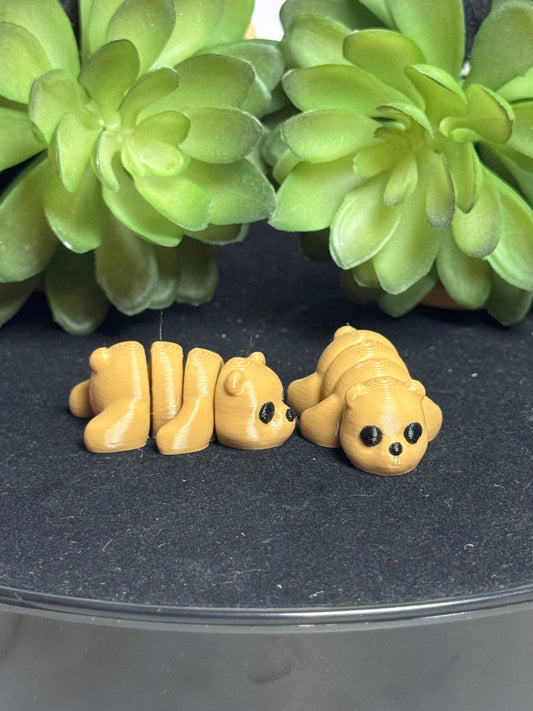 Bear (Light Brown) • Mini 3D Printed Articulated Animal • Flexi Animals