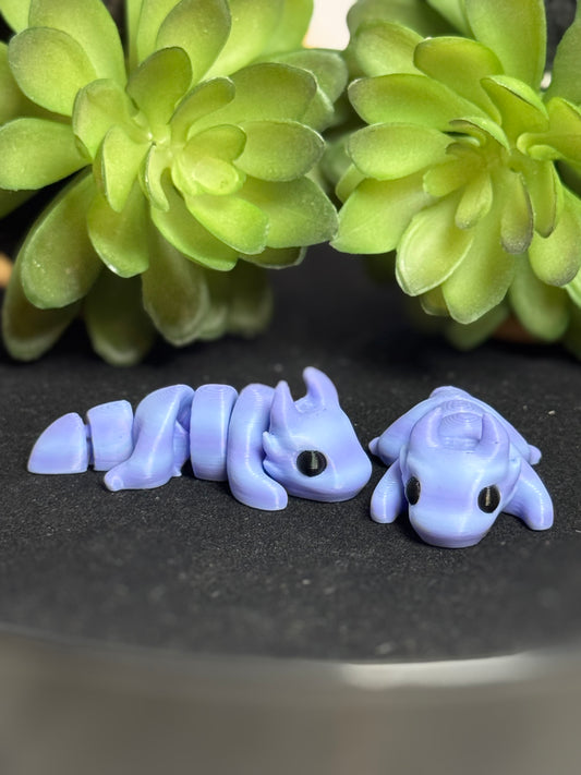Dragon (Blueberry Bubblegum) • Mini 3D Printed Articulated Animal • Flexi Animals