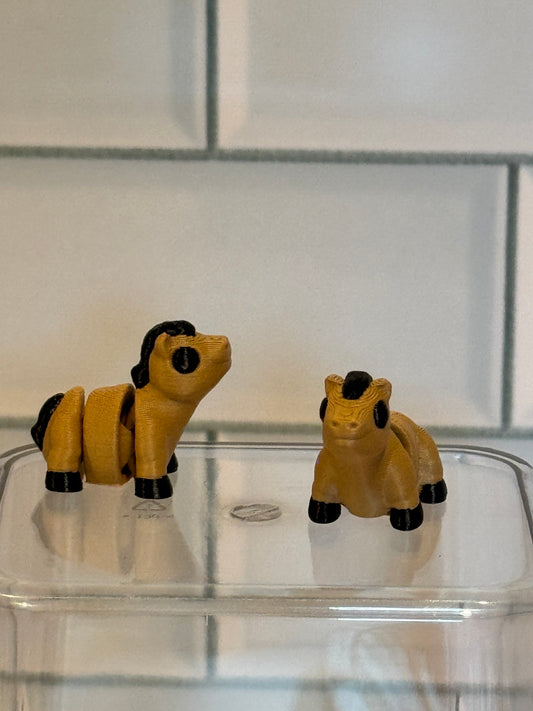 Horse (Brown) • Mini 3D Printed Articulated Animal • Flexi Animals