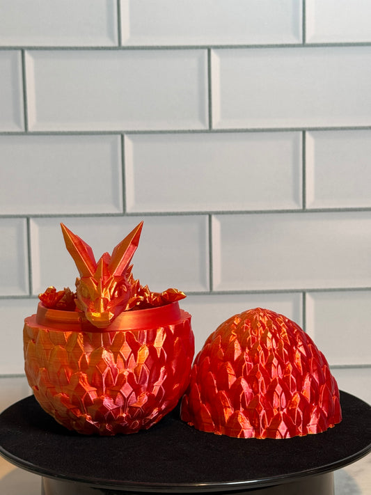 Matching Articulated Dragon + Egg • Flexi Dragon • Articulated • [Red/Gold]